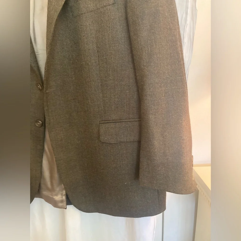 Chaps by Ralph Lauren Brown Blazer Sports Jacket 100% Lambswool Size 46R